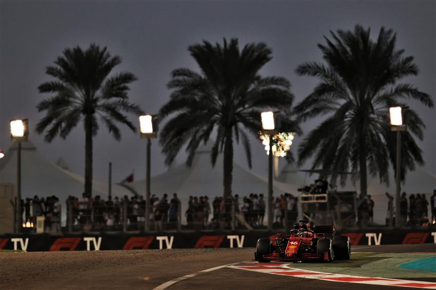 Three palm trees and f1 car